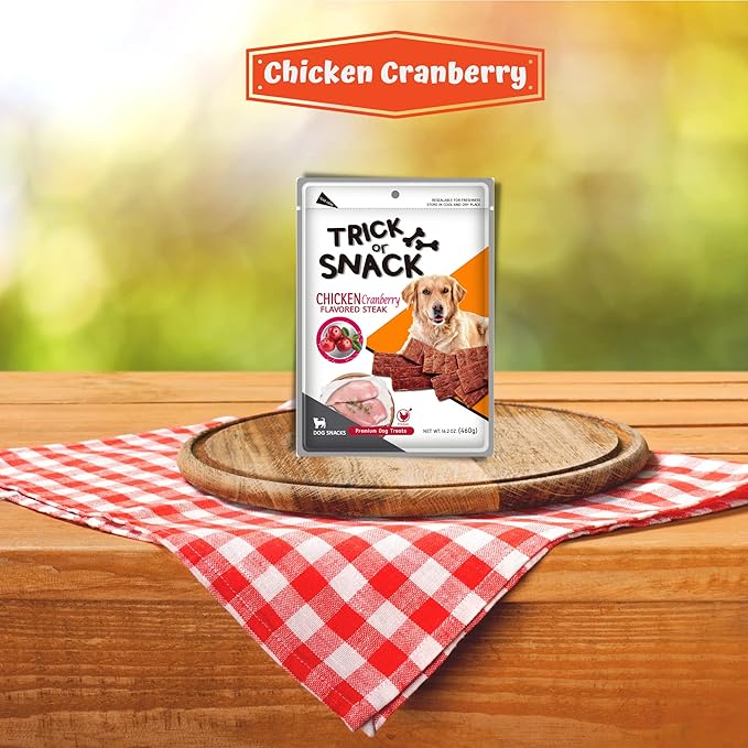 Dog Treat | Dog Training | Premium Jerky | High Protein | Natural Grillers |Healthy Smoked Beef Chicken Salmon Chews Snacks 1 lb (Chicken Cranberry)