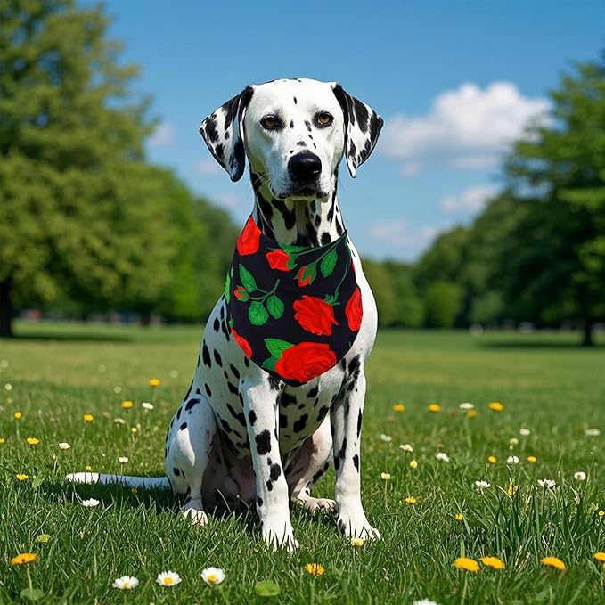 7 Pack Spring Dog Bandanas for Large Dogs Breed 33 Inch XL Summer Flowers Dog Bandana Adjustable Sewing Hemming Scarves Grooming L