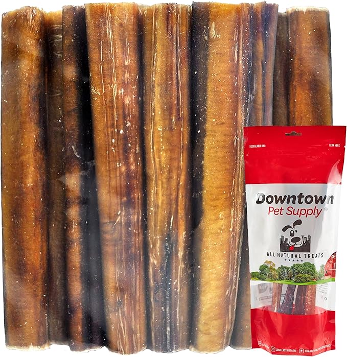 Downtown Pet Supply USA-Made 6", 8 Oz. Jumbo Bully Sticks for Large Dogs - Rawhide Free Dog Chews Long Lasting and Non-Splintering - Single Ingredient, Low Odor Bully Sticks for Medium Dogs