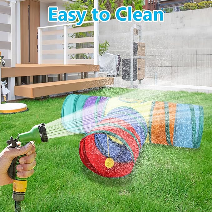 BNOSDM Bunny Tunnel, Collapsible 3 Way and S-Type Rabbit Tunnels Tubes, Small Animal Activity Tunnel Toys with Chew Toys for Indoor Rabbit Bunny Guinea Pigs Ferret Kitten