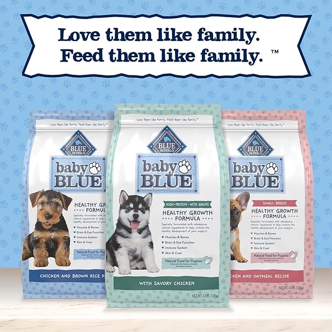 Blue Buffalo Baby Blue Natural Dry Food for Puppies, Healthy Growth Formula with DHA, High-Protein Savory Chicken Recipe, 20-lb. Bag