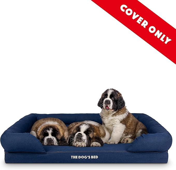 Replacement Outer Cover for The Dog's Bed Orthopedic with Sides, Washable Fabric, XXL (Blue Denim)