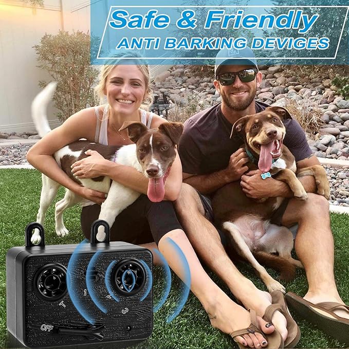 Anti Barking Devices, Auto Dog Barking Control Devices with 3 Modes, Rechargeable Ultrasonic Dog Bark Box Dog Barking Deterrent Devices, Effective Stop Barking Dog Devices for Indoor & Outdoor Dogs I