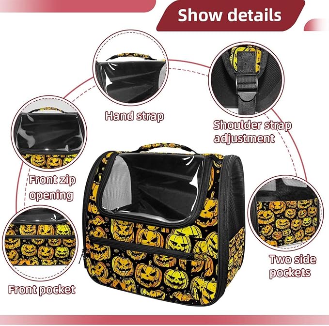 Dog Carrier Backpack for Small Pets - Cat & Dog Backpack for Hiking, Camping or Travel, Halloween 3