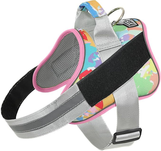 Bolux Dog Harness, No-Pull Reflective Dog Vest, Breathable Adjustable Pet Harness with Handle for Outdoor Walking - No More Pulling, Tugging or Choking (X-Small (Pack of 1), OilPainting)