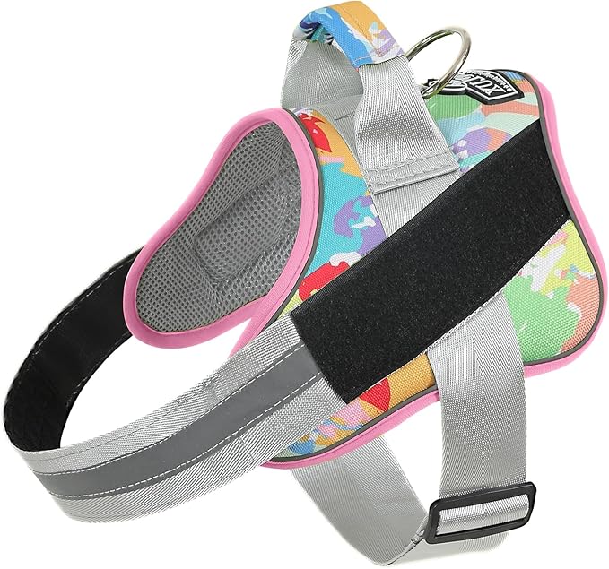 Bolux Dog Harness, No-Pull Reflective Dog Vest, Breathable Adjustable Pet Harness with Handle for Outdoor Walking - No More Pulling, Tugging or Choking (Medium (Pack of 1), OilPainting)
