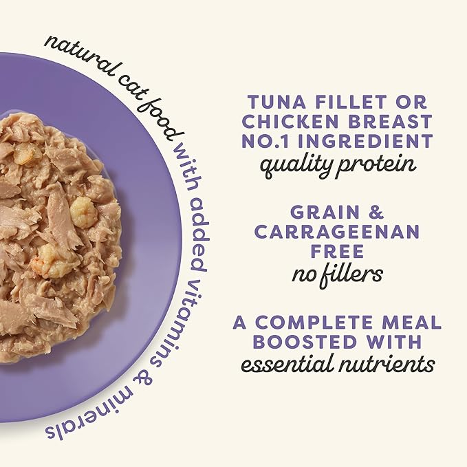 Applaws Vitality Wet Cat Food in Broth, Natural Cat Food with Added Vitamins & Minerals, Grain-Free, Carrageenan Free, Variety Selection in Broth (12 Count, 2.47 oz Cans)