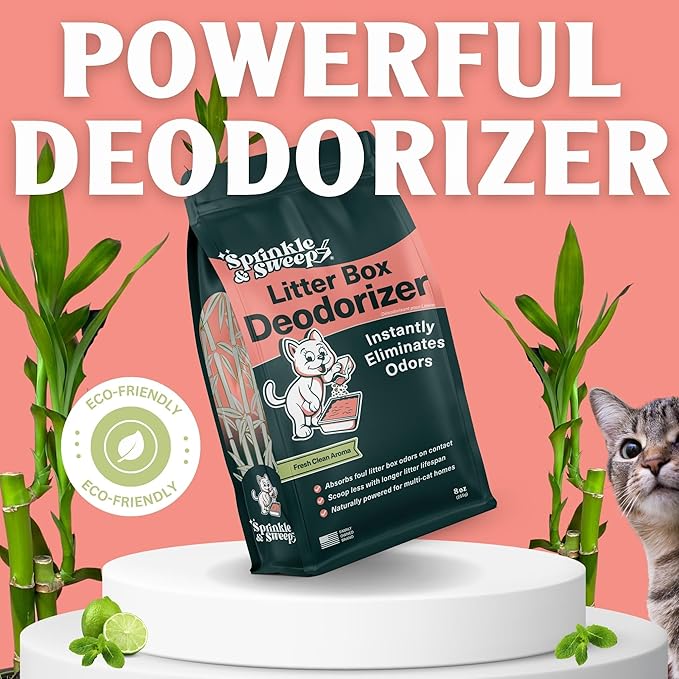 Cat Litter Deodorizer and Enzyme Cleaner Spray Bundle for Odor Control