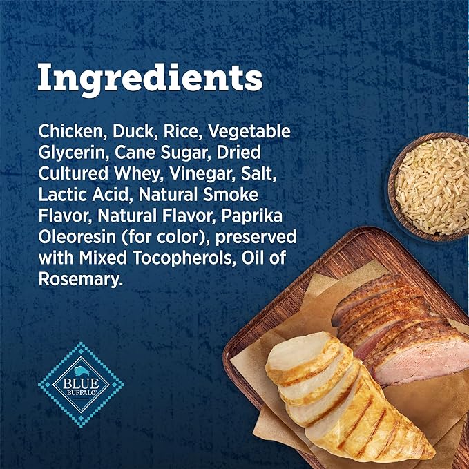 Blue Buffalo True Chews Premium Jerky Cuts Dog Treats, Made in the USA with Natural Ingredients, Duck, 12-oz Bag