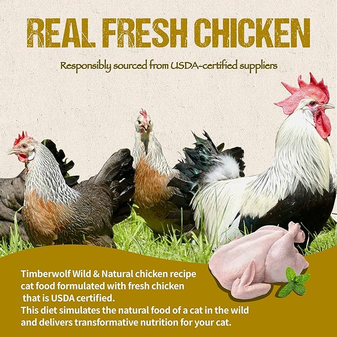 Timberwolf Wild & Natural Chicken Recipe with High Protein Dry Cat Food 2.2lb