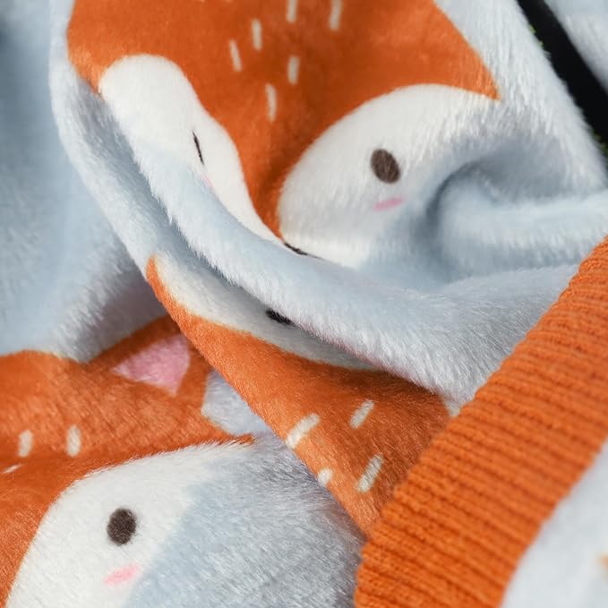 Fitwarm Funny Fox Dog Pajamas, Warm Dog Onesie, Dog Clothes for Small Dogs Girl Boy, Lightweight Velvet, Pet Outfit, Gray, Orange, XS