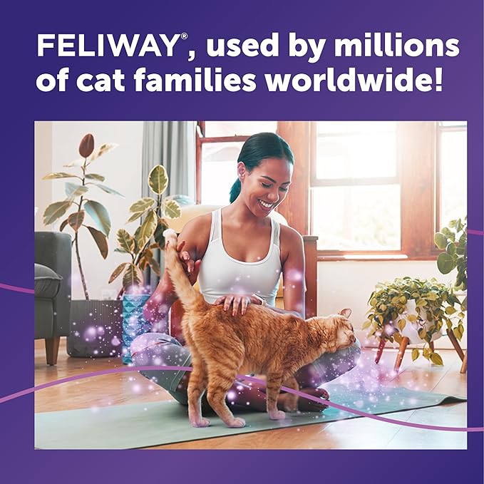 FELIWAY® Classic 6 x 30 Day Cat Calming Refills for Pheromone Diffuser, 6 x 48ml Value Pack - Helps Reduce Common Signs of Stress in Cats & Kittens, Enhanced Calming