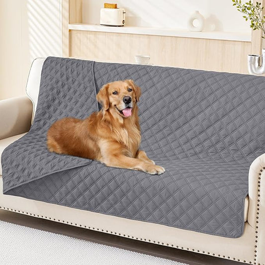 Smiry Waterproof Dog Blanket, Reversible Dog Bed Cover Pet Blanket, Soft Pet Couch Covers for Sofa Washable, Bed Couch Sofa Furniture Protector for Puppy Cat Kids (52"x82", Grey/Grey)