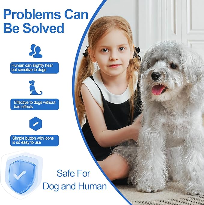 Dog Sonic Bark Deterrents Devices for Own or Neighbor's Dog, 3X Ultrasonic Anti Barking Device for Dogs Bark Deterrent Safe & Effective Stop Dog Barking Device with LED Flashlight Dogs Training Tools