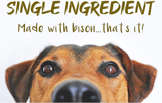 Boulder Dog Food Company Bison Chews, 4 Inches (7 oz) - Bully Sticks Made in USA, No Hide Chews, Grain Free Treats, Healthy Treats, Odor Free, Pizzle Sticks for Dogs