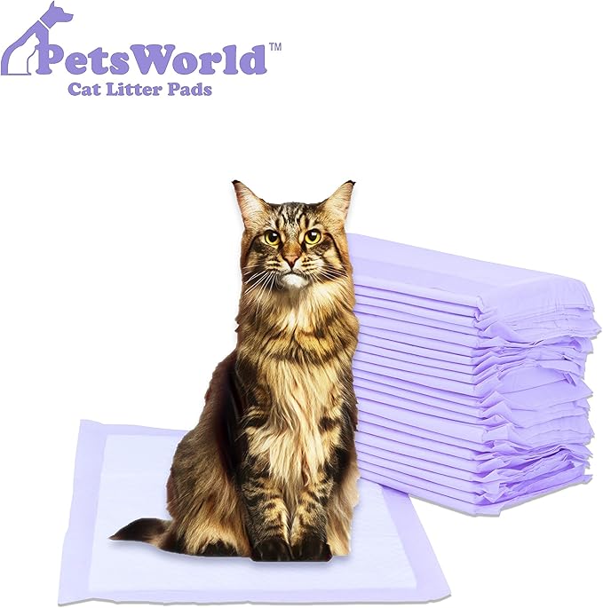 PETSWORLD Cat Pad Refills for Tidy Cats Breeze Litter System, Unscented, 100 Count 16.9x11.4 Inch