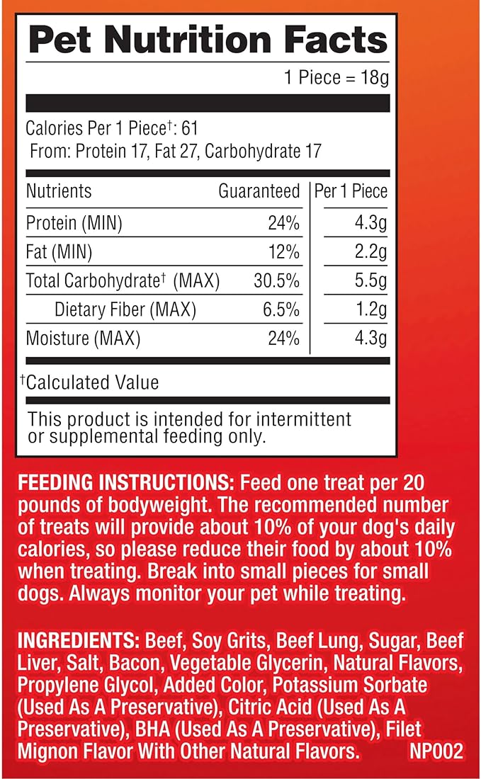 Pup-Peroni Dog Treats, Filet Mignon & Bacon Flavors, 22.5 Ounce, Made with Real Steak