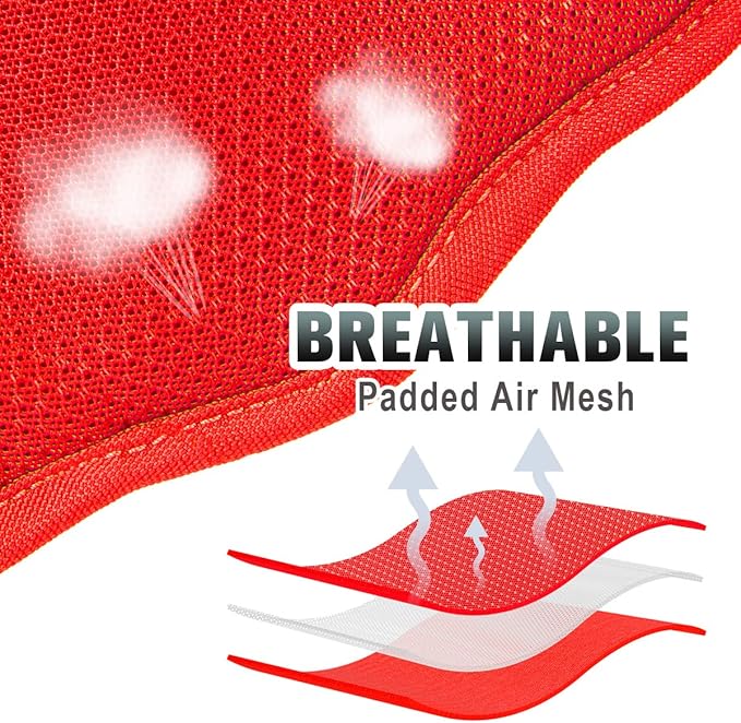 BARKBAY No Pull Dog Harness Large Reflective Dog Harness with Front Clip and Easy Control Handle for Walking Training Running with ID tag Pocket(Red,XS)