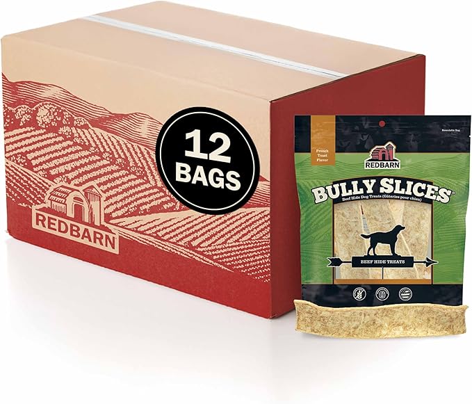 Redbarn Pet Products Bully Slices for Dogs French Toast Natural Dental Treats 12 Bags