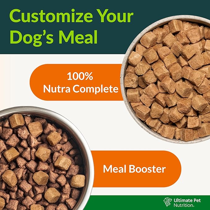 ULTIMATE PET NUTRITION Nutra Complete Freeze Dried Raw Dog Food, Veterinarian Formulated with Antioxidants, Prebiotics & Amino Acids (1 Pound, Pork)