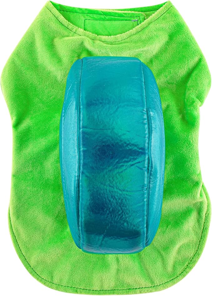 Mogoko Funny Dog Cat Snail Costumes, Pet Halloween Christmas Cosplay Dress, Adorable Green Snail Pet Costume, Animal Fleece Warm Outfits Clothes (M Size)