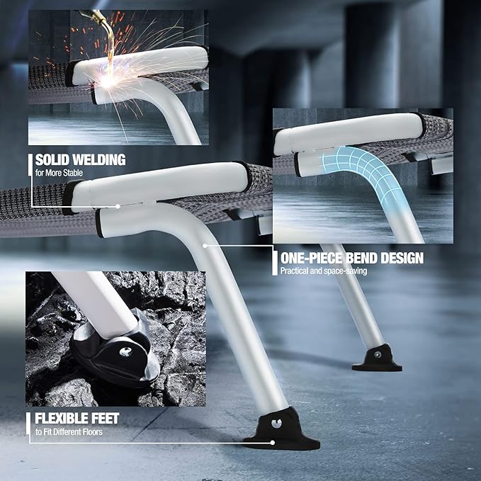 Veehoo Elevated Dog Bed for Outdoor, Cooling Waterproof Raised Dog Cots Beds for Medium Dogs, Curved Off Ground Pet Hammock Cot Lifted for Outside, up to 65lbs, White Legs, Black Silver 32"