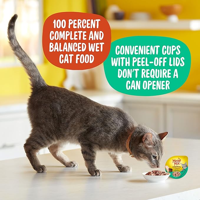 Meow Mix Tenders in Sauce Wet Cat Food, Chicken & Liver, 2.75 Ounce Cup (Pack of 12)