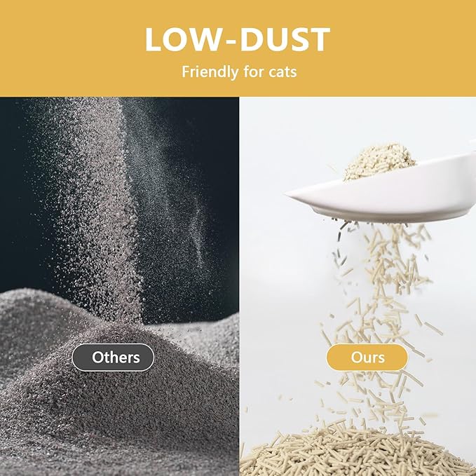 Tofu Cat Litter - Strong Clumping, Ultra Absorbent, Odor Control, Flushable, Low Tracking, Low Dust Tofu Litter Pellets - 3 Packs/18LB (Original Flavor)