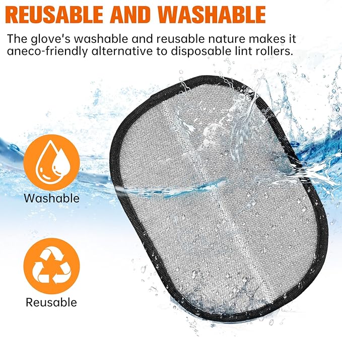 Pet Hair Removal Glove for Cats & Dogs, Newly Upgraded Electrostatic Pet Hair Gloves, 2 Pack Reusable Pet Hair Remover Tool for Laundry, Couch, Carpet, Car Seat