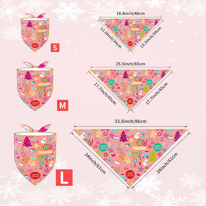 7 Pcs Holiday Dog Bandanas for Small Dogs Hemming Seam Edge Holiday Dogs Bandanas Medium Puppy Halloween Scarfs Large Cats Grooming M