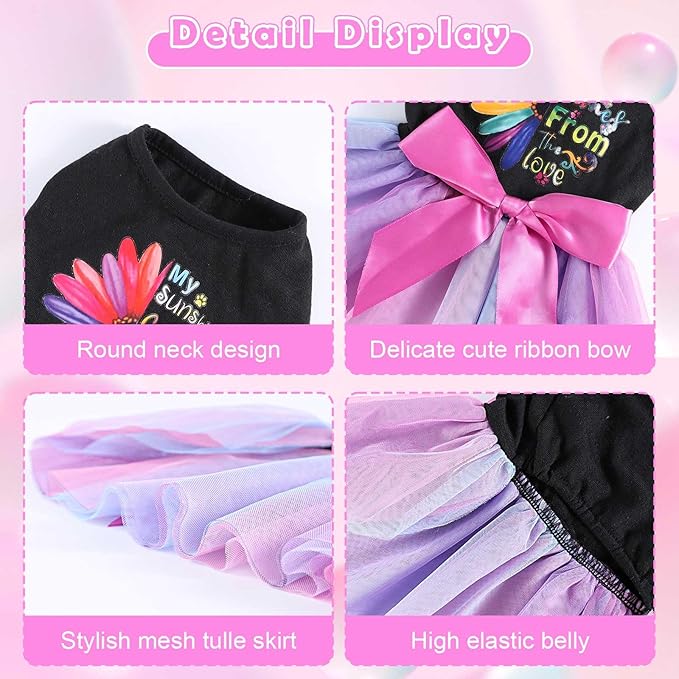 Dog Clothes for Small Dogs Girl, Spring Pet Dress Puppy Princess Tutu Cute Puppy Tulle Dresses Pet Clothes Cat Apparel Chihuahua Yorkshire Outfits (Daisy, XL)