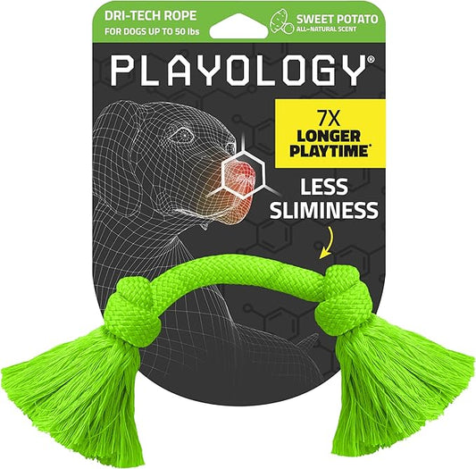 Playology Dog Toys | Dri-Tech Rope Toy Tug of War Rope for Aggressive Chewers | Medium Sweet Potato Scented Toy - Easy to Clean and Made from Non Toxic Materials