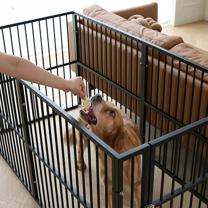 Dog Playpen - 32" Height Dog Pen, Heavy Duty Puppy Pen with Door, Safe & Sturdy, Easy Assemble for Indoor/Outdoor Pet Playpen