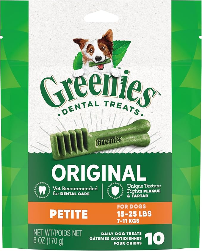 Greenies Original Petite Dental Dog Treats, 6 oz. Pack (10 Treats)