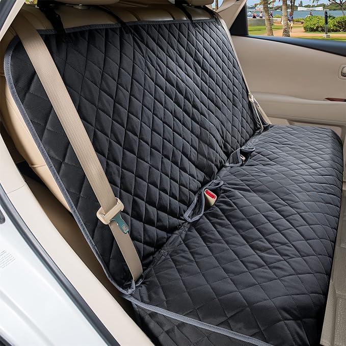 Bench Car Seat Cover Protector - Waterproof, Heavy-Duty and Nonslip Pet Car Seat Cover for Dogs with X-Large Size Fits for Large SUVs & Trucks