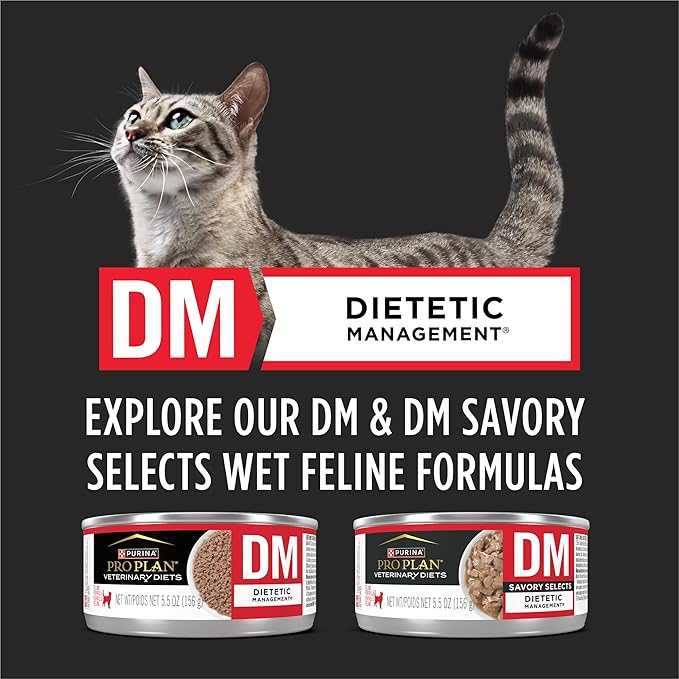 Pro Plan Veterinary Diets Purina DM Dietetic Management Feline Formula Dry Cat Food - 6 lb. Bag