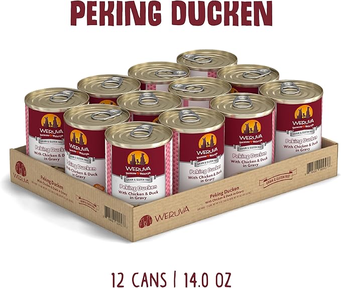 Weruva Classic Dog Food, Peking Ducken with Chicken Breast & Duck in Gravy, 14oz Can (Pack of 12)