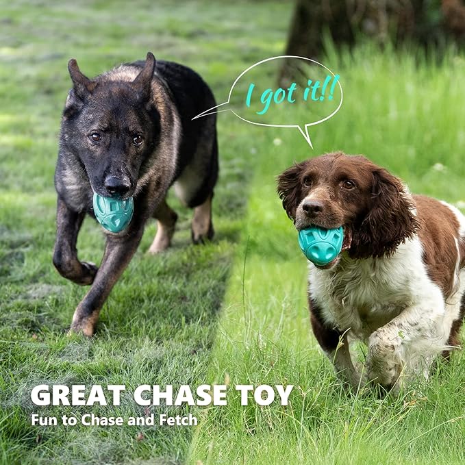 EASTBLUE Squeaky Dog Toys for Aggressive Chewers: Rubber Interactive Puppy Ball with Squeaker,Almost Indestructible Tough Durable Pet Chew Toys for Medium and Large Breed