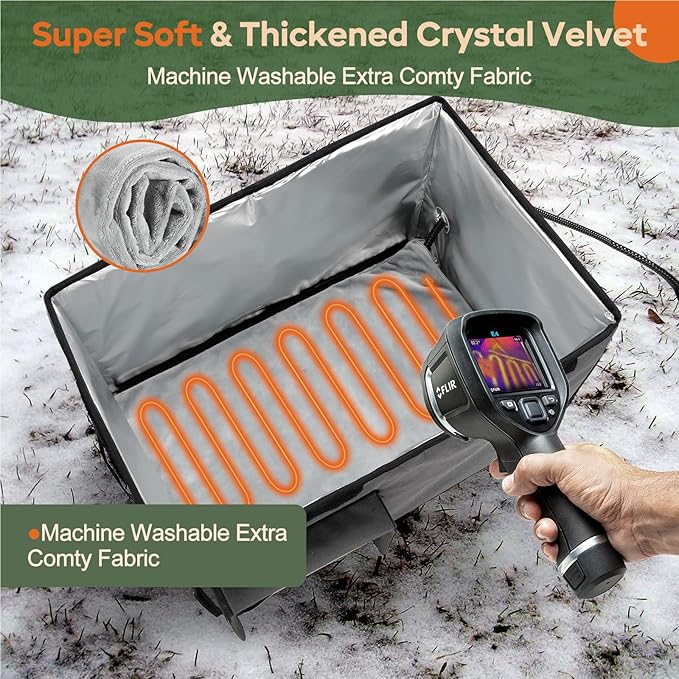 Heated Cat House for Outdoor Cat in Winter, Indestructible 100% Weather Outdoor Cat House, Foil Insulated Pet Shelter for Outside Barn Feral Stray Cat,Large