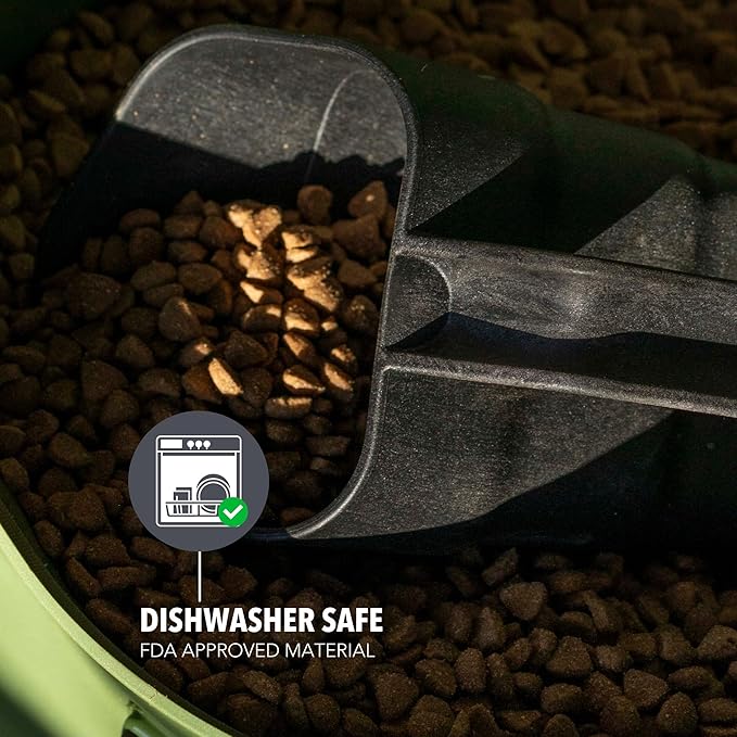 Dog Measuring Food Scoop, Ergonomic No-Slip Grip, 3 Cup Pour Scooper, Good for Scooping Ice & Animal Feeds, Heavy Duty Material, Measuring Cup Markers Inside for Perfect Proportion Every Scoop