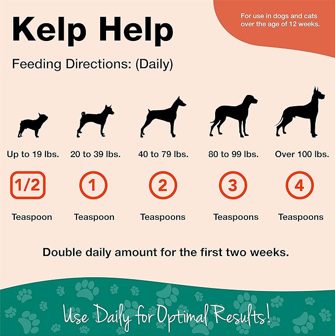 NaturVet Kelp Help Plus Omegas Skin and Coat Supplement for Dogs and Cats, Powder, Made in The USA with Globally Source Ingredients 1 Pound