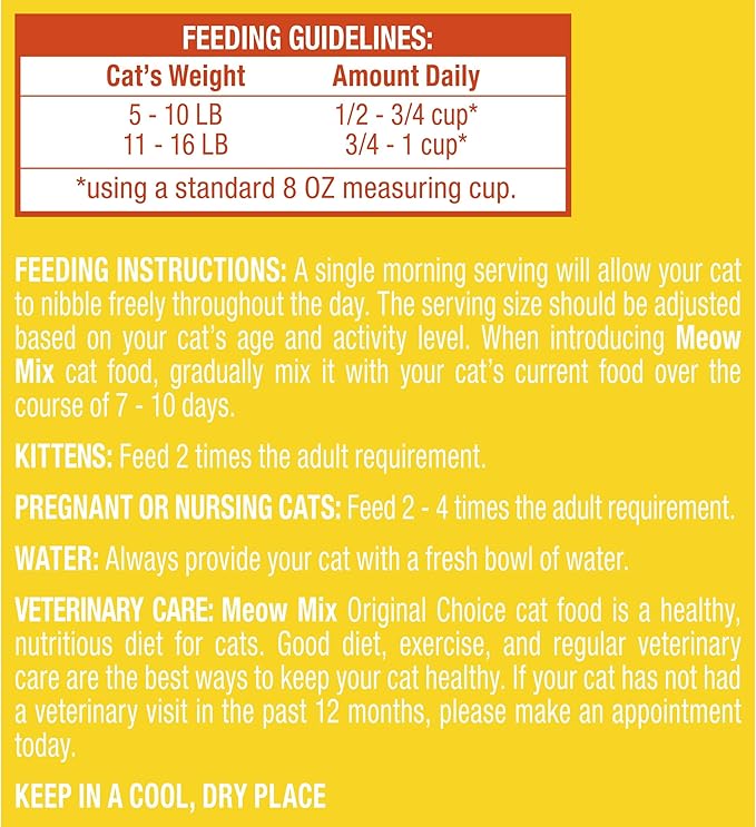 Meow Mix Original Choice Dry Cat Food, 3.15 Pound (Pack of 4)