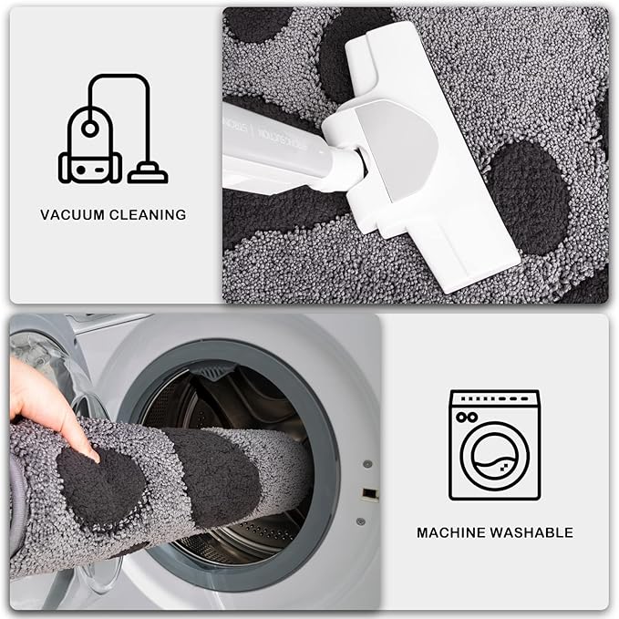 PURRUGS Dirt Trapping Door Mat 20" x 31.5", Non-Skid/Slip Machine Washable Microfiber Entryway Rug, Dog Doormat, Super Absorbent Welcome Mat for Muddy Wet Shoes and Paws, Grey