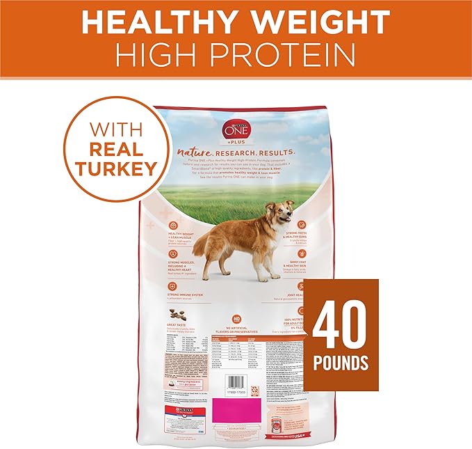 Purina ONE Plus Healthy Weight High-Protein Dog Food Dry Formula - 40 lb. Bag