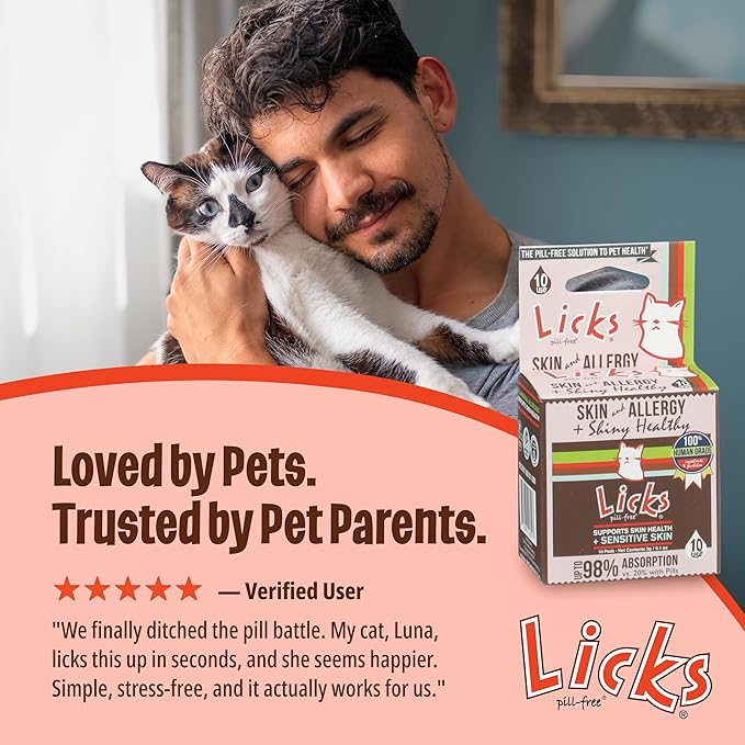 Licks - Cat Allergy - Cat Skin and Allergy - LiquiPaks - 10 Use