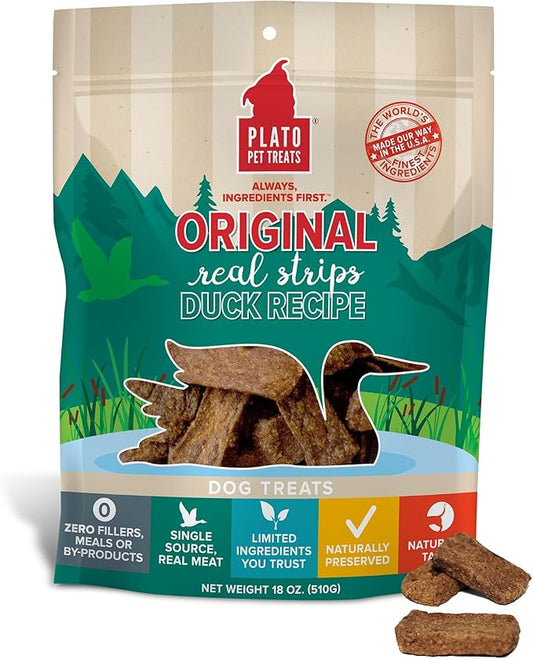 PLATO Original Real Strips Duck 18oz, Natural (850002221541)
