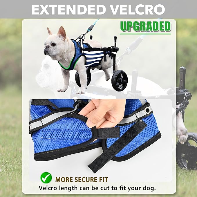 2024 Upgraded Dog Wheelchair for Back Legs Small Wheelchair for Dogs with Disabled Hind Legs Walking Adjustable Dog Carts with Heavy Duty Wheels