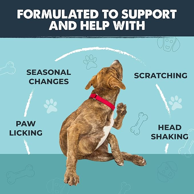 Mighty Paw Waggables Allergy Immune + Itch (Made in The USA) -Dog Chews Anti-Itch for Dogs. Allergy Support Vitamins for Skin and Coat Allergies. Omega 3 & Quercetin for Pets 120 Ct