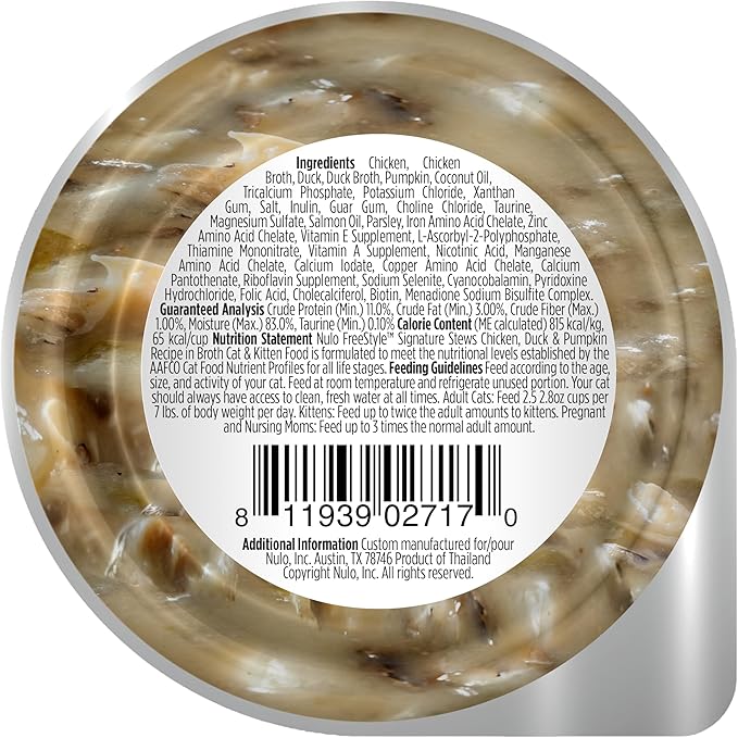 Nulo Freestyle Cat & Kitten Wet Cat Food Signature Stew, Premium All Natural Grain-Free Cat Food Topper with No Added Minerals or Preservatives and High Animal-Based Protein, 1 Count (Pack of 24)