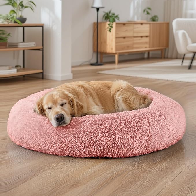 Dog Beds Large Sized Dog and Cats, 32in Pet Beds for Large Pet, Washable Indestructible Extra Large Dog Bed (Pink)